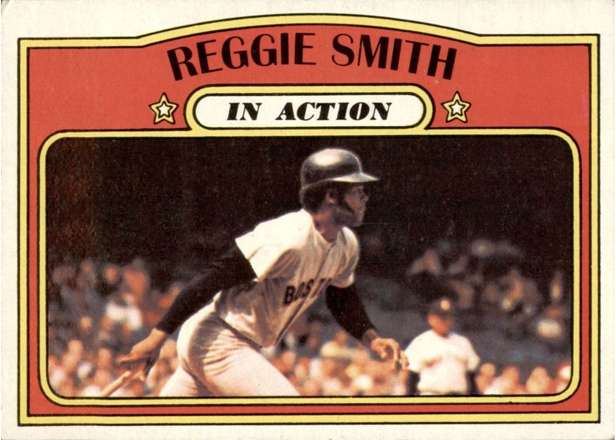 1972 Topps #566 Reggie Smith In Action, Boston Red Sox