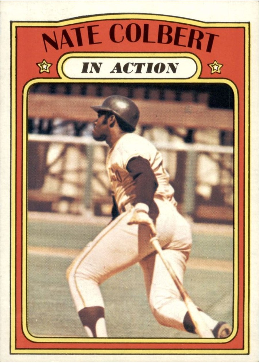 1972 Topps #572 Nate Colbert In Action, San Diego Padres