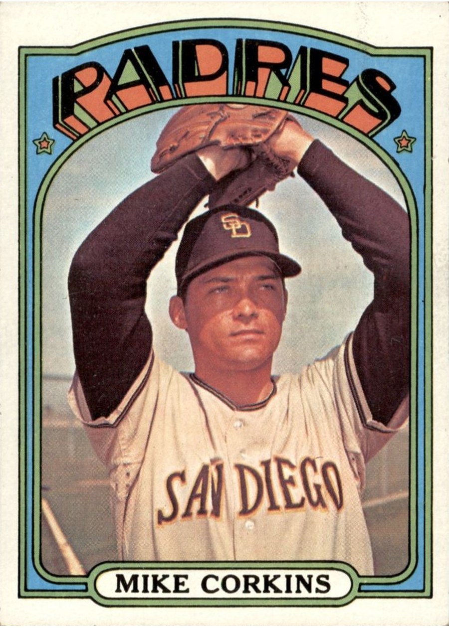 1972 Topps #608 Mike Corkins, San Diego Padres