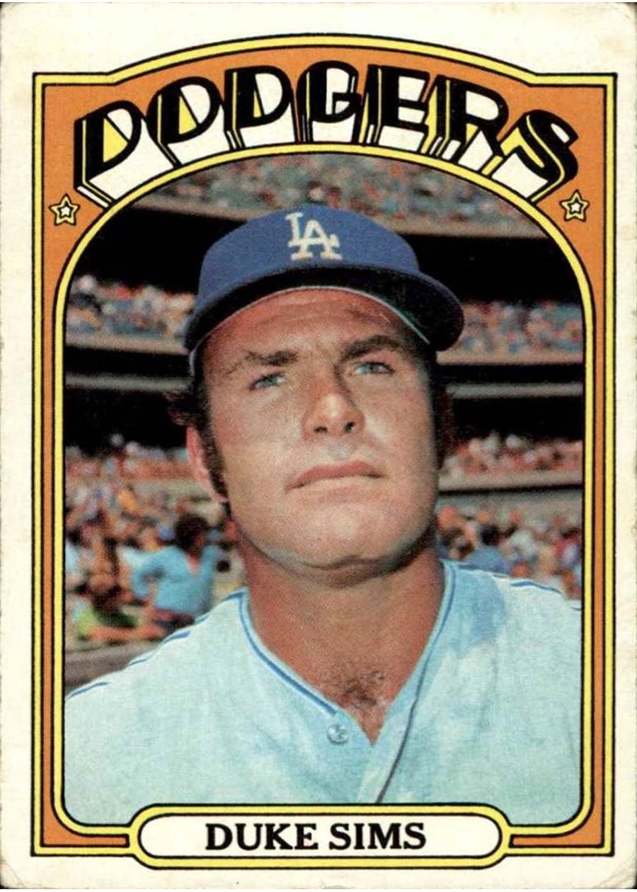 1972 Topps #63 Duke Sims, Los Angeles Dodgers