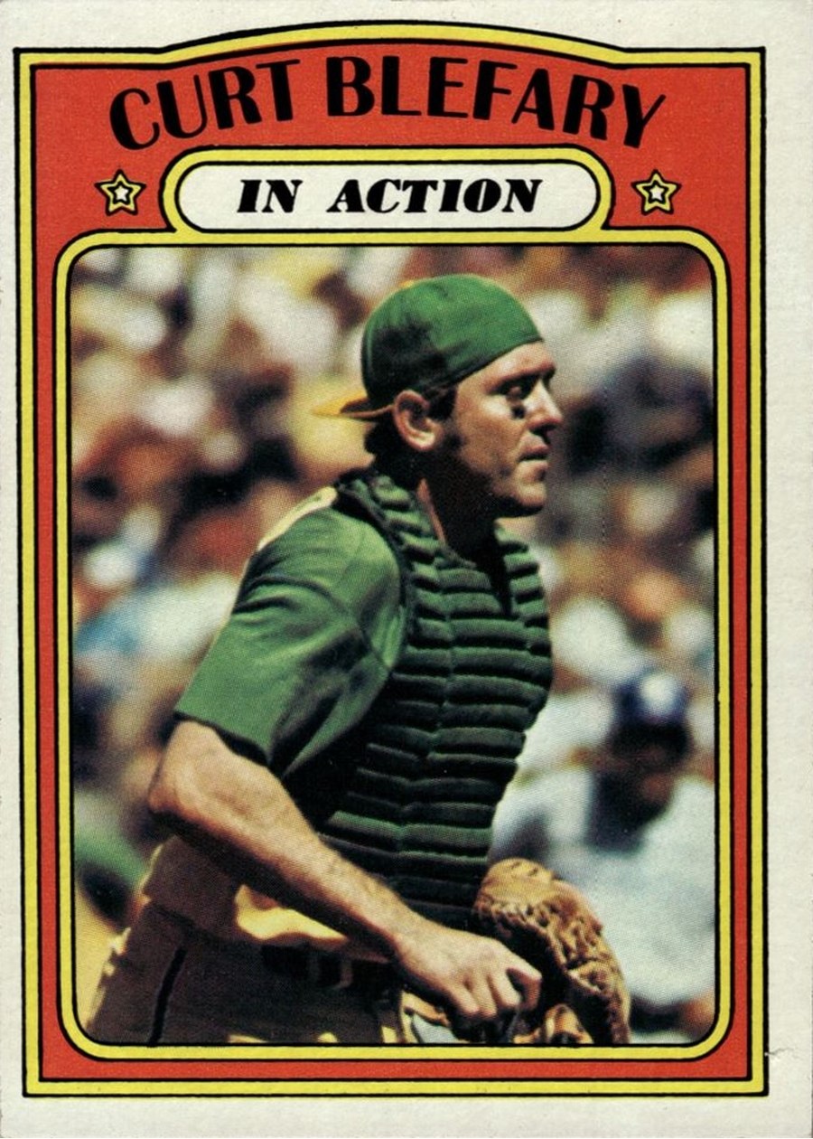 1972 Topps #692 Curt Blefary In Action, Oakland Athletics
