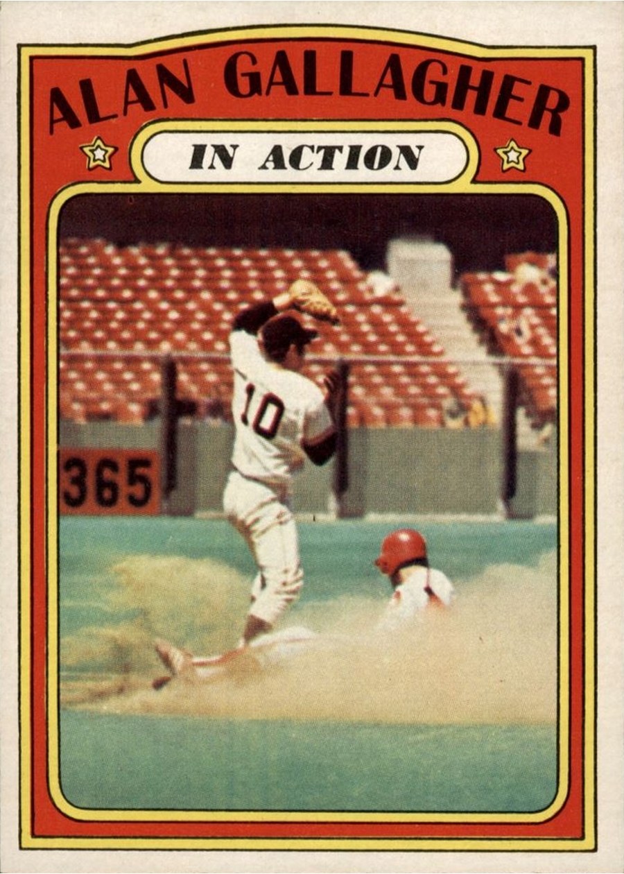 1972 Topps #694 Alan Gallagher In Action, San Francisco Giants