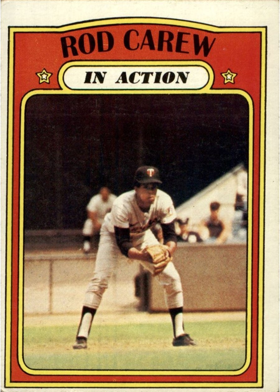1972 Topps #696 Rod Carew In Action, Minnesota Twins