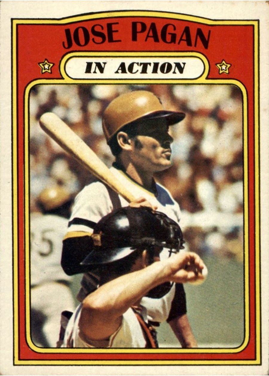 1972 Topps #702 Jose Pagan In Action, Pittsburgh Pirates