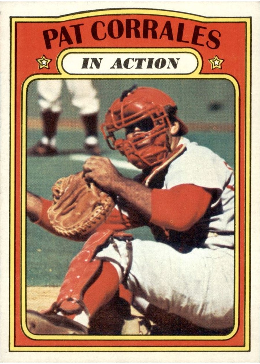 1972 Topps #706 Pat Corrales In Action, Cincinnati Reds