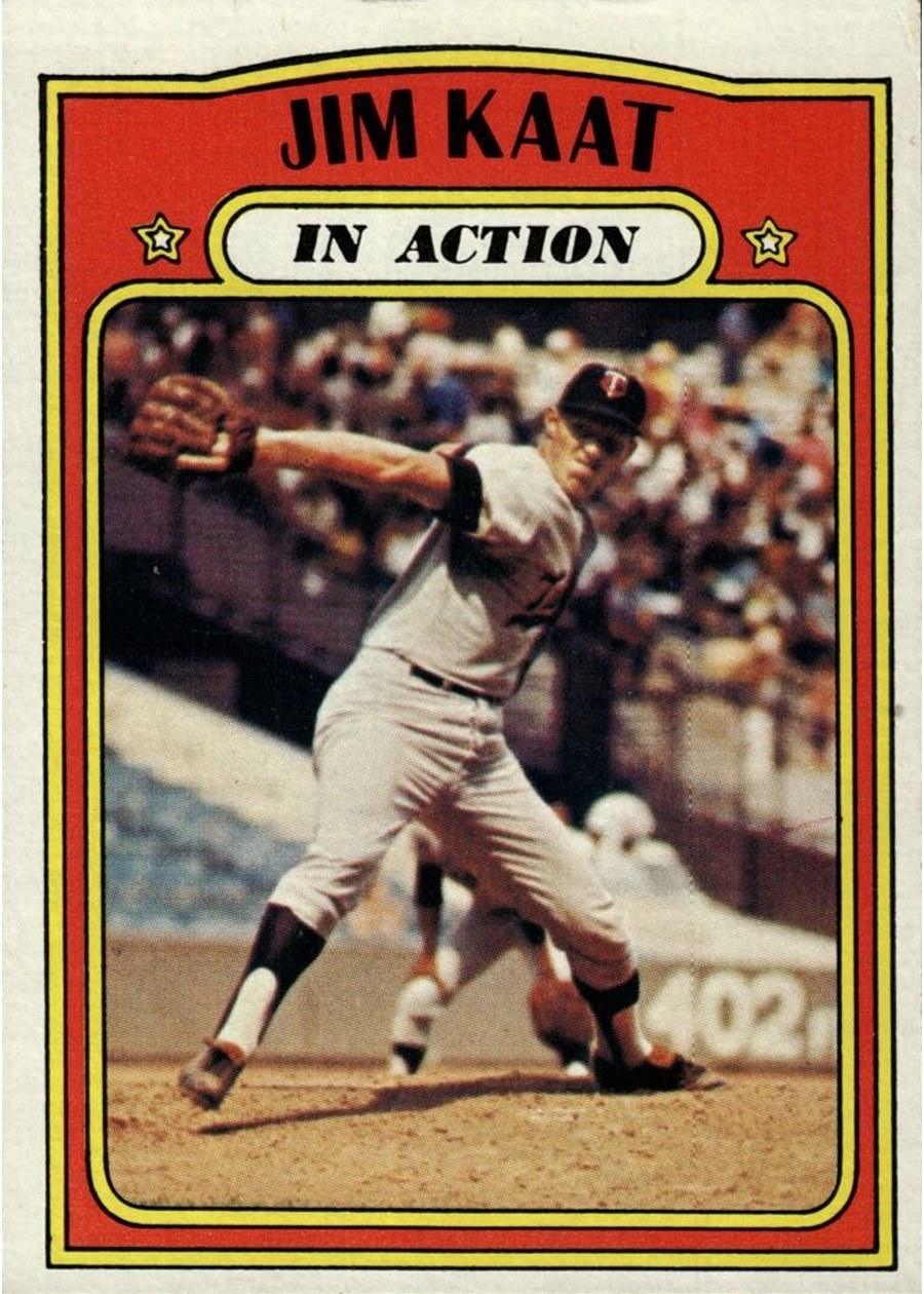 1972 Topps #710 Jim Kaat In Action, Minnesota Twins