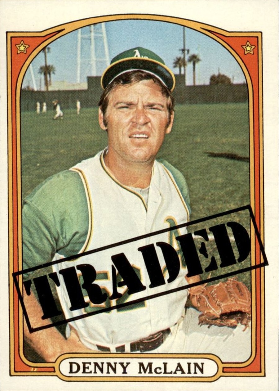 1972 Topps #753 Denny McLain, Oakland Athletics