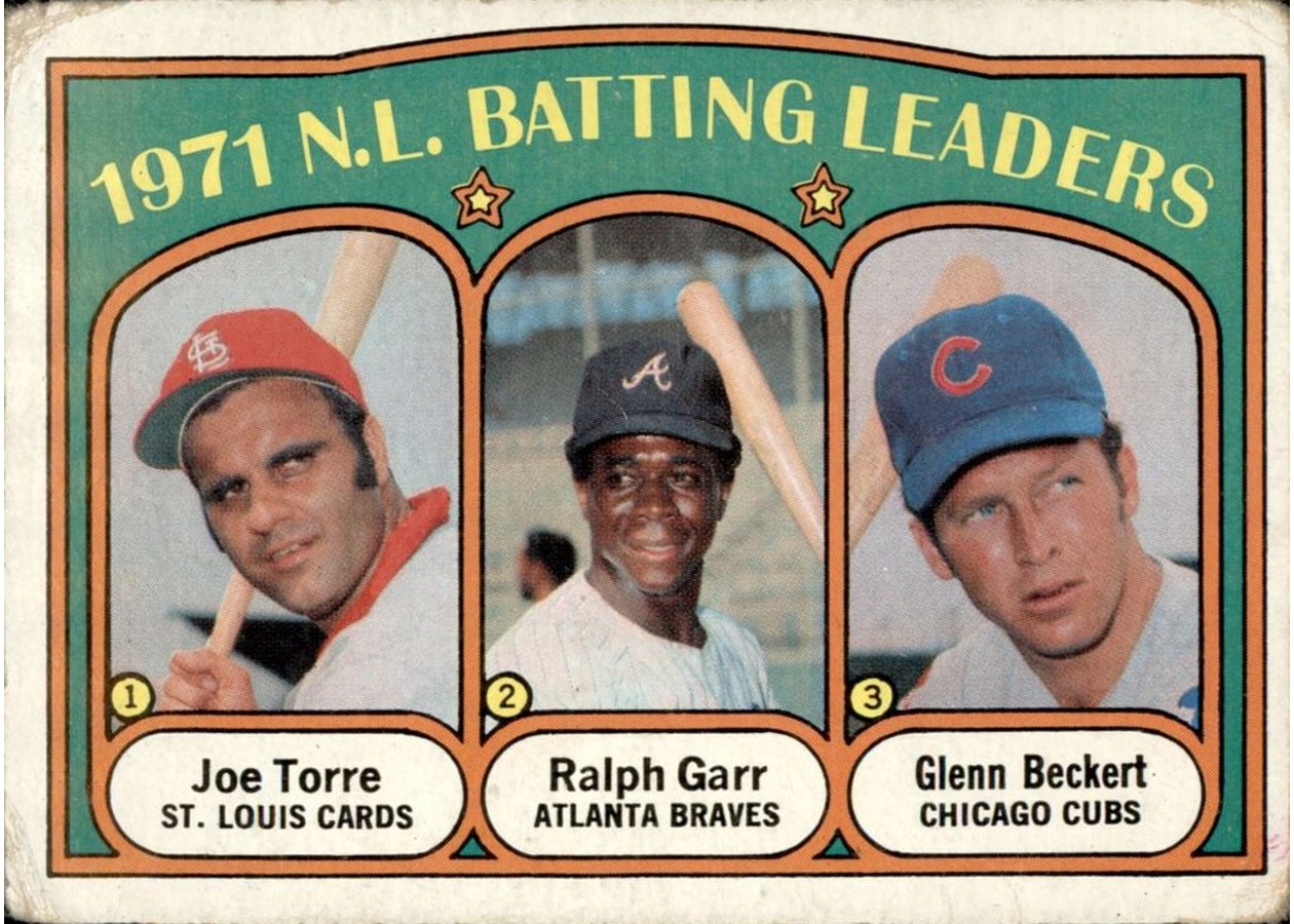 1972 Topps #85 1971 N.L. Batting Leaders, St. Louis Cardinals / Atlanta Braves / Chicago Cubs