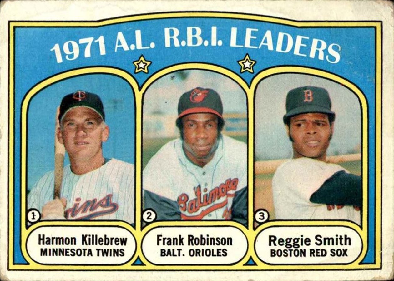 1972 Topps #88 1971 A.L. R.B.I. Leaders, Minnesota Twins / Baltimore Orioles / Boston Red Sox
