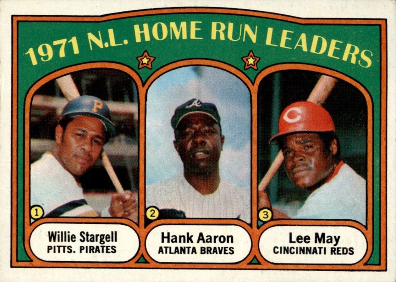 1972 Topps #89 1971 N.L. Home Run Leaders, Pittsburgh Pirates / Atlanta Braves / Cincinnati Reds