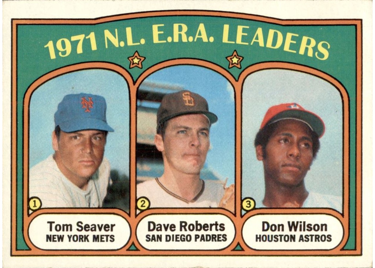 1972 Topps #91 1971 N.L. E.R.A. Leaders, New York Mets / San Diego Padres / Houston Astros