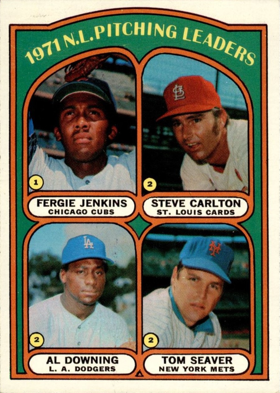 1972 Topps #93 1971 N.L. Pitching Leaders, Chicago Cubs / St. Louis Cardinals / Los Angeles Dodgers / New York Mets