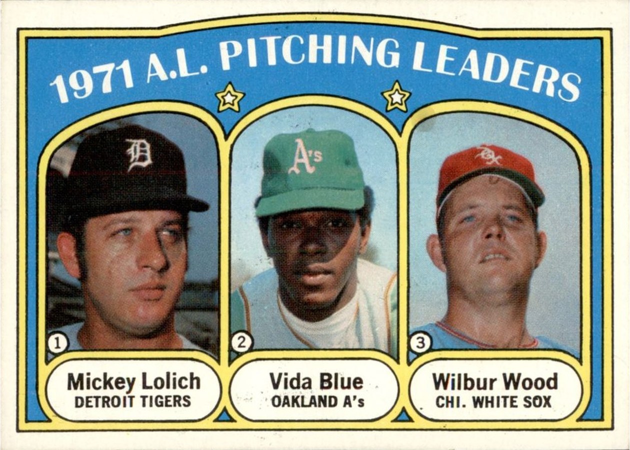 1972 Topps #94 1971 A.L. Pitching Leaders, Detroit Tigers / Oakland Athletics / Chicago White Sox