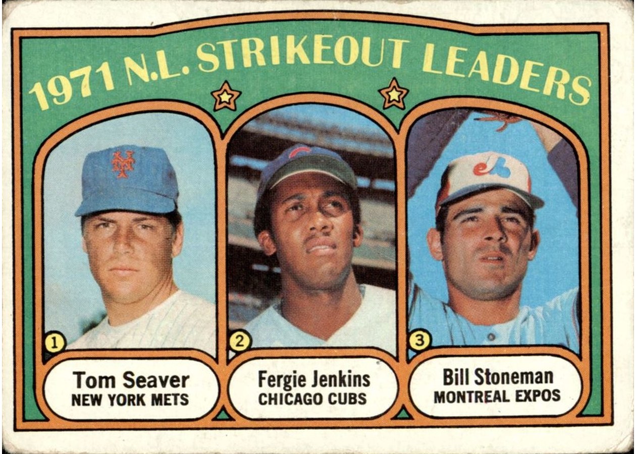 1972 Topps #95 1971 N.L. Strikeout Leaders, New York Mets / Chicago Cubs / Montreal Expos