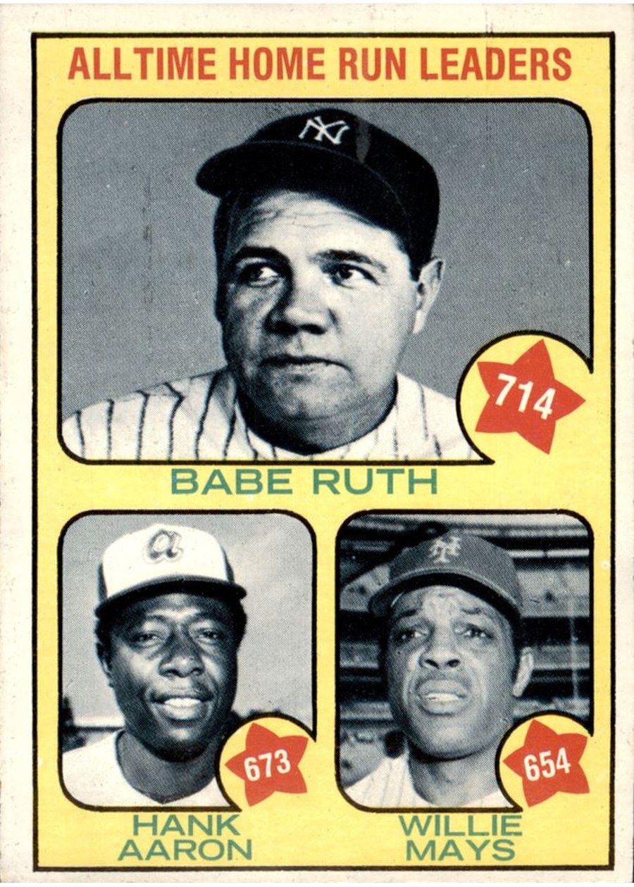 1973 Topps #1 All-Time Home Run Leaders, New York Yankees / Atlanta Braves / New York Mets