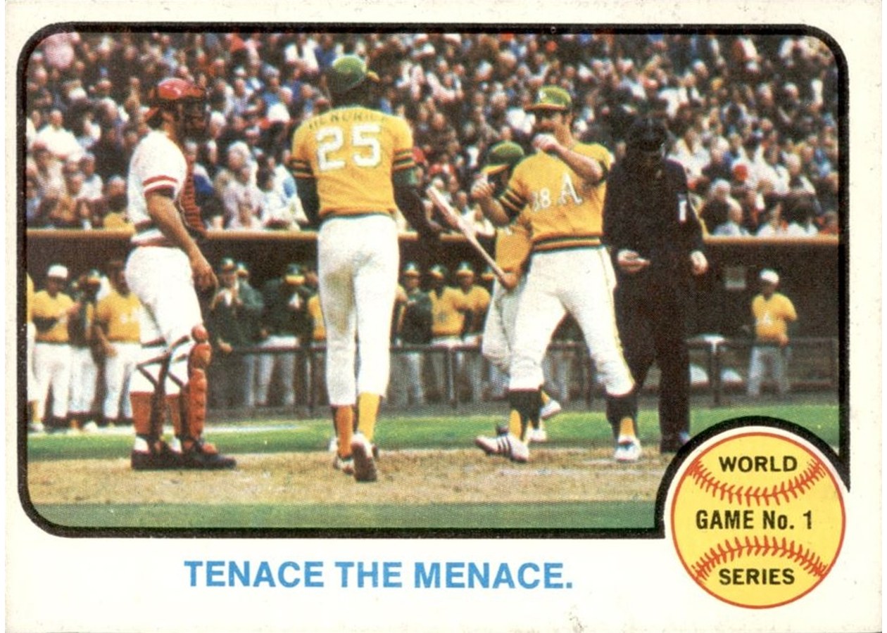 1973 Topps #203 World Series Game No. 1: Tenace the Menace, Oakland Athletics