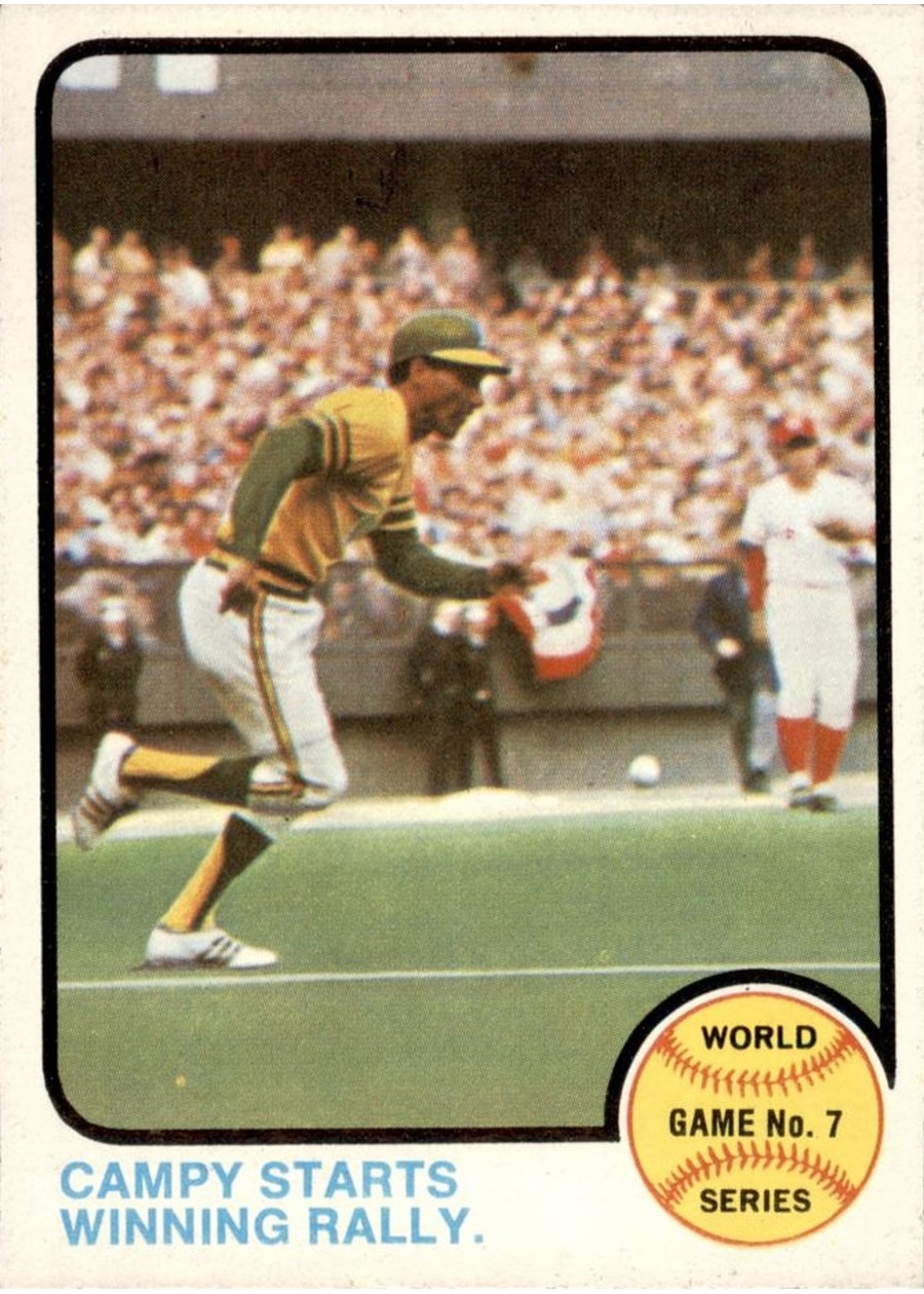 1973 Topps #209 World Series Game No. 7: Campy Starts Winning Rally, Oakland Athletics
