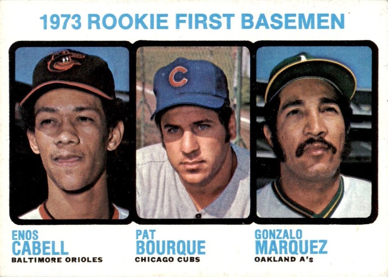 1973 Topps #605 1973 Rookie First Basemen, Baltimore Orioles / Chicago Cubs / Oakland Athletics