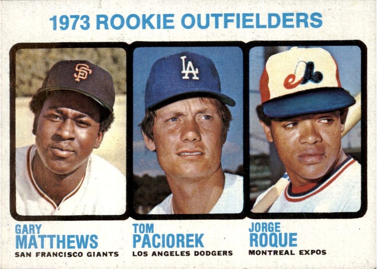 1973 Topps #606 1973 Rookie Outfielders, San Francisco Giants / Los Angeles Dodgers / Montreal Expos