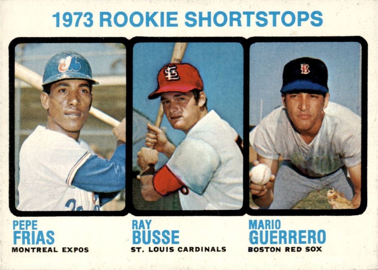 1973 Topps #607 1973 Rookie Shortstops, Montreal Expos / St. Louis Cardinals / Boston Red Sox