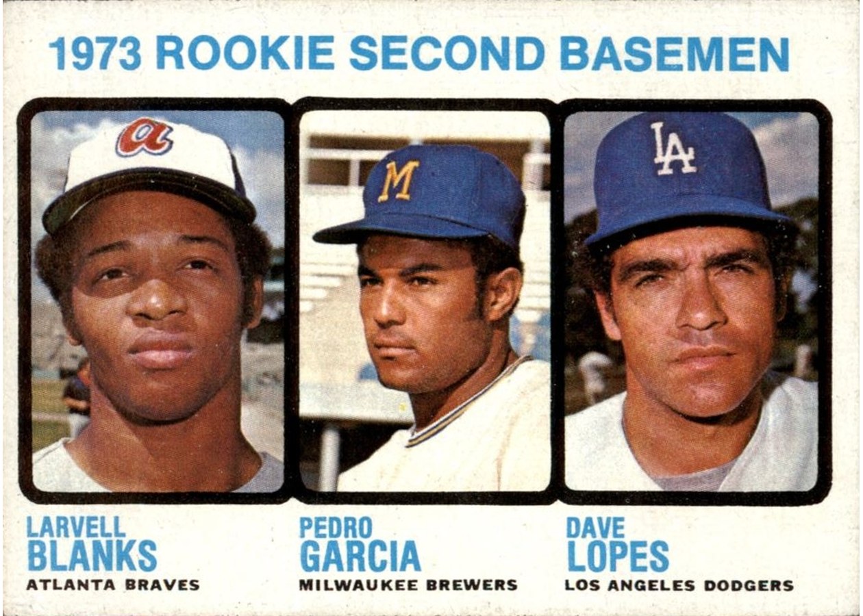 1973 Topps #609 1973 Rookie Second Basemen, Atlanta Braves / Milwaukee Brewers / Los Angeles Dodgers