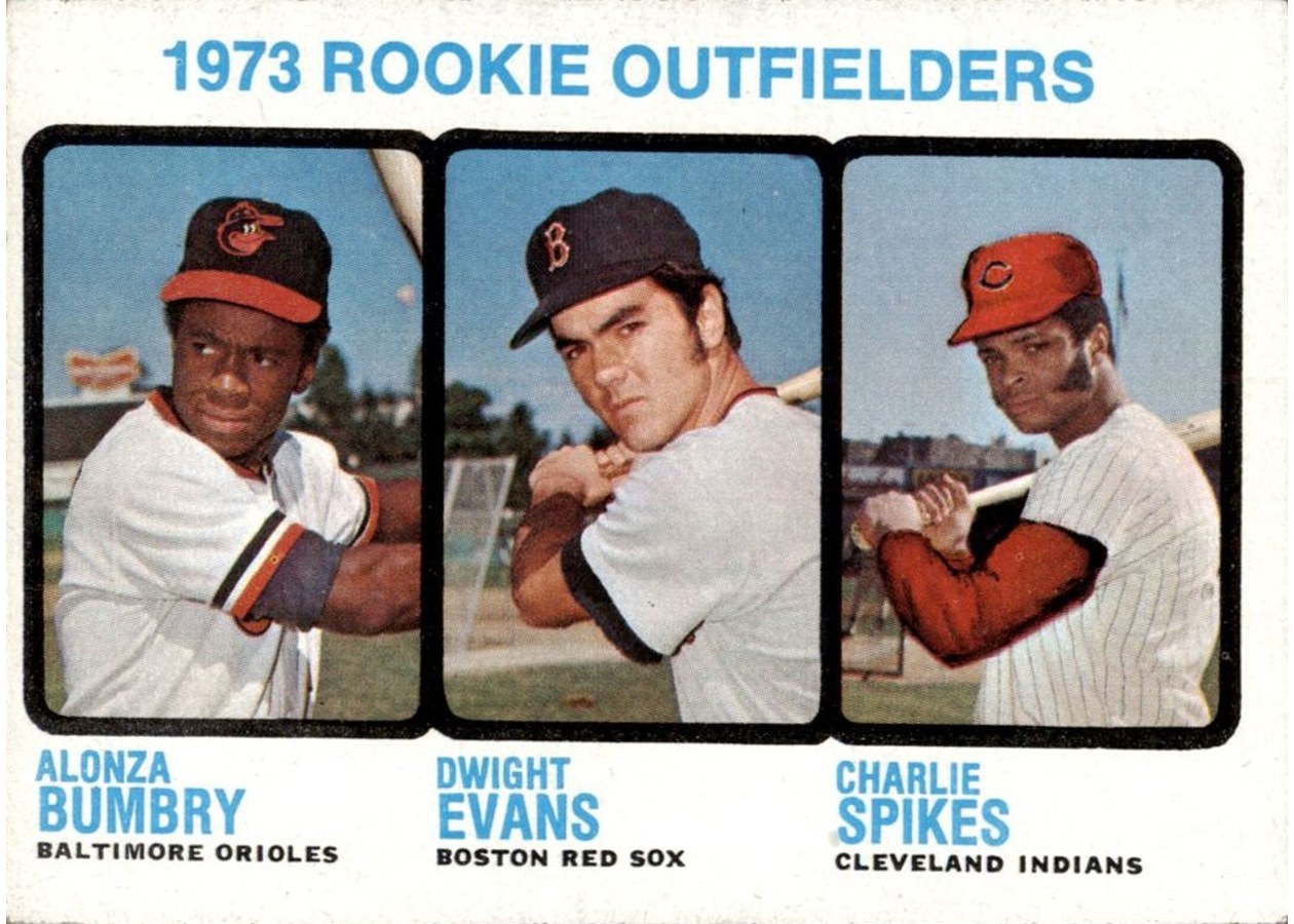 1973 Topps #614 1973 Rookie Outfielders, Baltimore Orioles / Boston Red Sox / Cleveland Indians