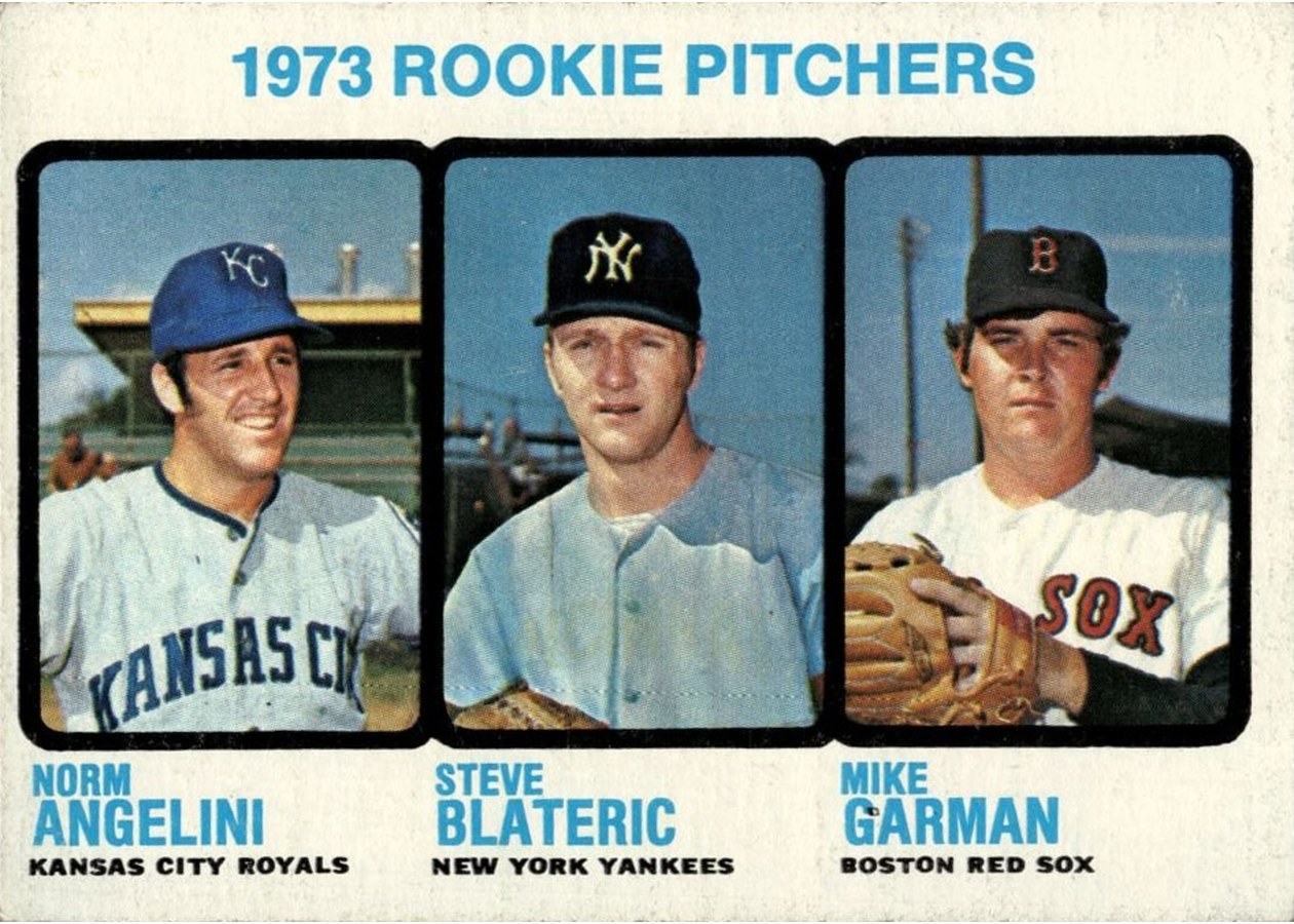 1973 Topps #616 1973 Rookie Pitchers, Kansas City Royals / New York Yankees / Boston Red Sox