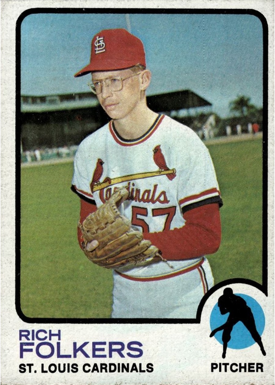 1973 Topps #649 Rich Folkers, St. Louis Cardinals