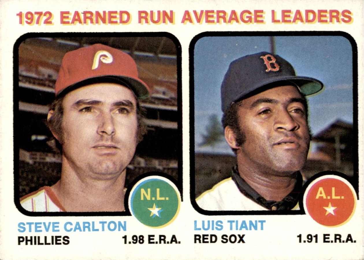 1973 Topps #65 1972 Earned Run Average Leaders, Philadelphia Phillies / Boston Red Sox