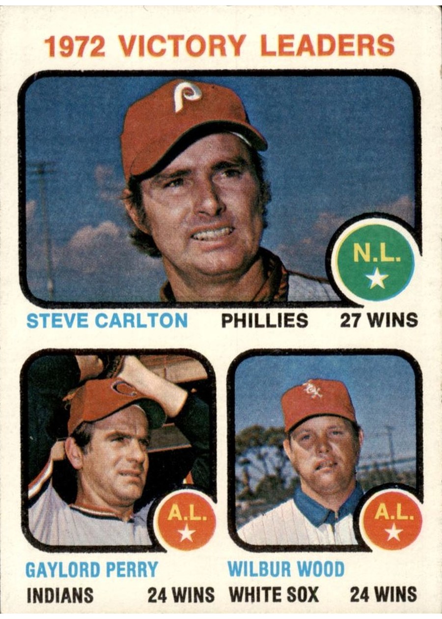 1973 Topps #66 1972 Victory Leaders, Philadelphia Phillies / Cleveland Indians / Chicago White Sox