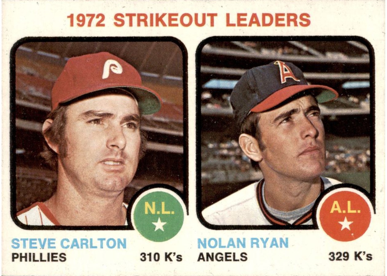 1973 Topps #67 1972 Strikeout Leaders, Philadelphia Phillies / California Angels