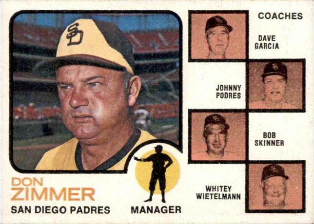 1973 Topps #12 Padres Field Leaders - 12a - Ear Faded