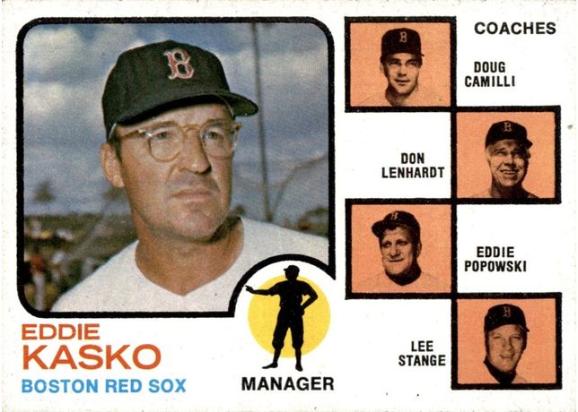 1973 Topps #131 Red Sox Field Leaders - 131a - Ear Airbrushed Out