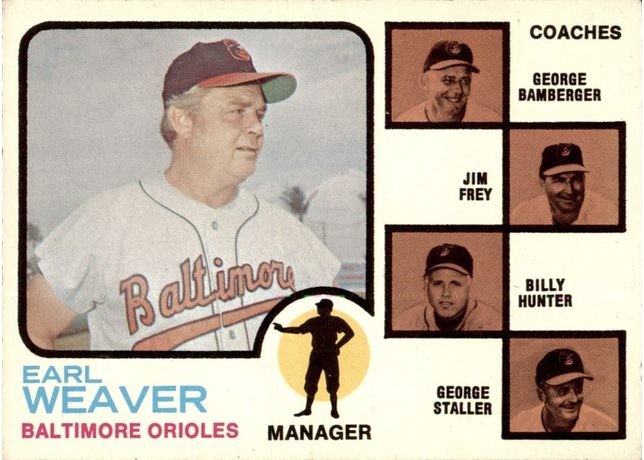 1973 Topps #136 Orioles Field Leaders - 136a - Pale Brown Background
