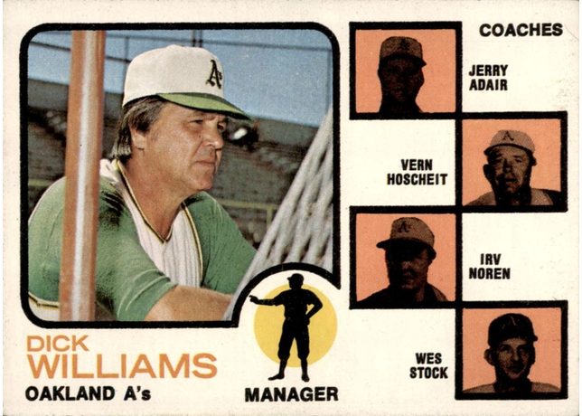1973 Topps #179 A's Field Leaders - 179a - Ears Airbrushed Out