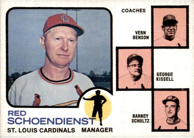 1973 Topps #497 Cardinals Field Leaders - 497a - Orange Background
