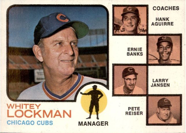1973 Topps #81 Cubs Field Leaders - 81a - Orange Background (Trees Visible)