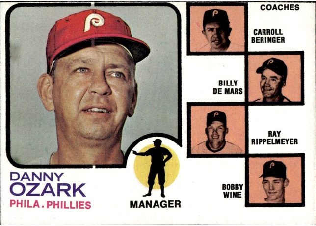 1973 Topps #486 Phillies Field Leaders - 486b - Gaps In Top And Bottom Borders