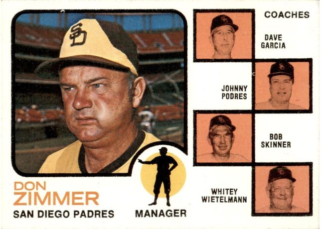 1973 Topps #12 Padres Field Leaders - 12b - Orange Background (Ear Visible)