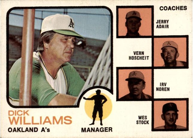 1973 Topps #179 A's Field Leaders - 179b - Orange Background (Ears Visible)