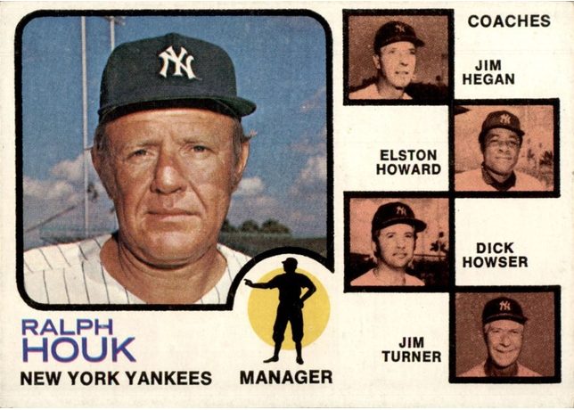1973 Topps #116 Yankees Field Leaders - 116b - Orange Background (Trees Visible)