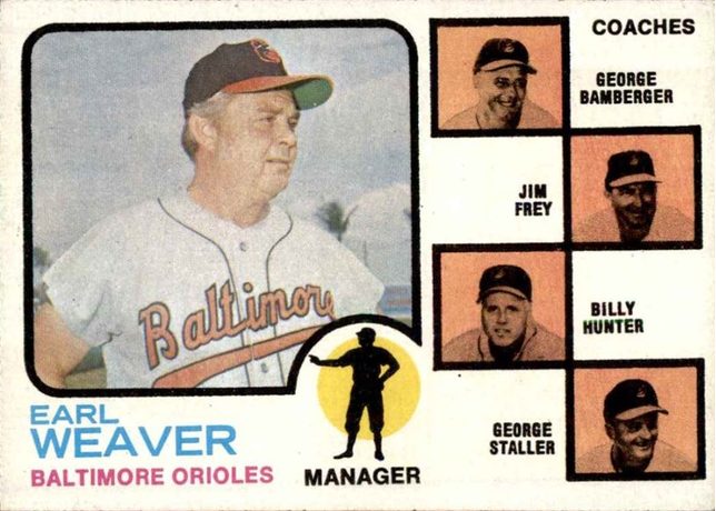 1973 Topps #136 Orioles Field Leaders - 136b - Orange Background