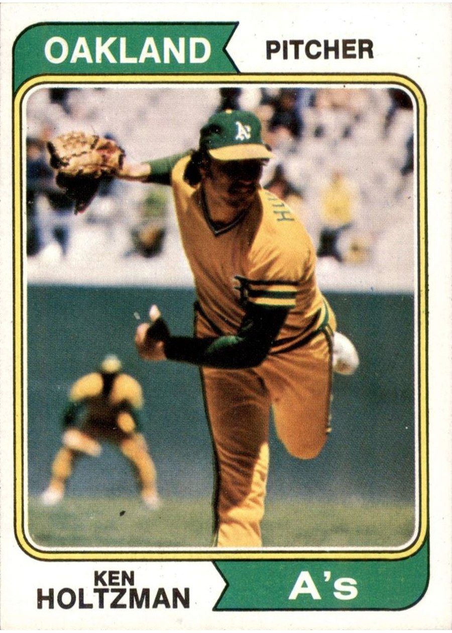 1974 Topps #180 Ken Holtzman, Oakland Athletics