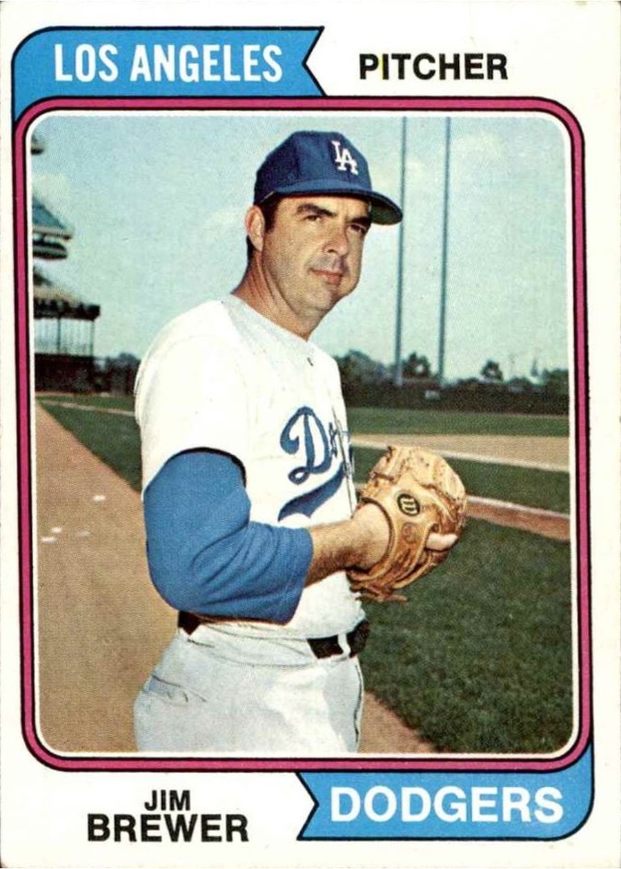 1974 Topps #189 Jim Brewer, Los Angeles Dodgers