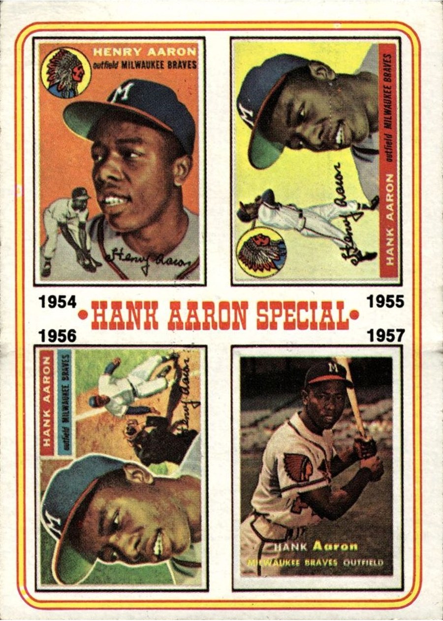1974 Topps #2 Hank Aaron Special: 1954-1957, Milwaukee Braves