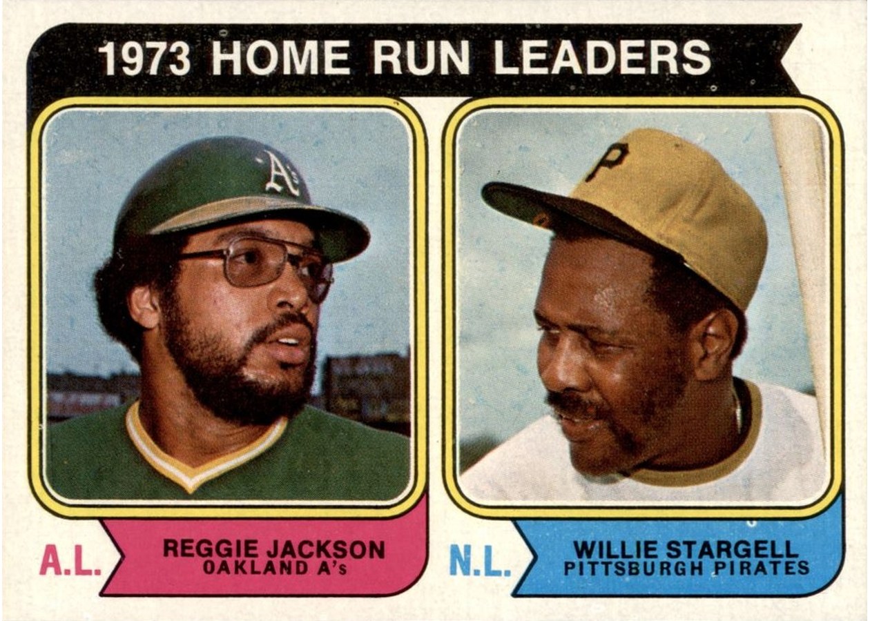 1974 Topps #202 1973 Home Run Leaders, Oakland Athletics / Pittsburgh Pirates