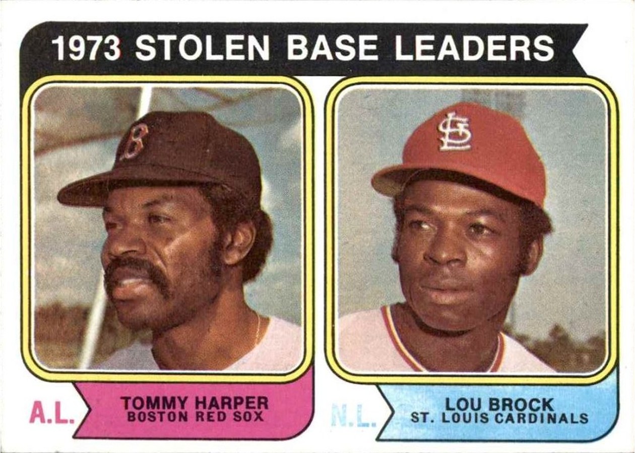 1974 Topps #204 1973 Stolen Base Leaders, Boston Red Sox / St. Louis Cardinals