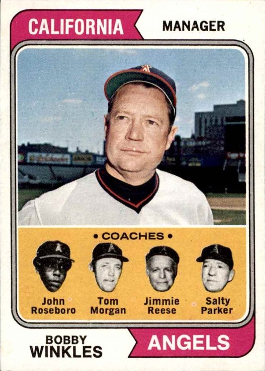 1974 Topps #276 Angels Field Leaders, California Angels