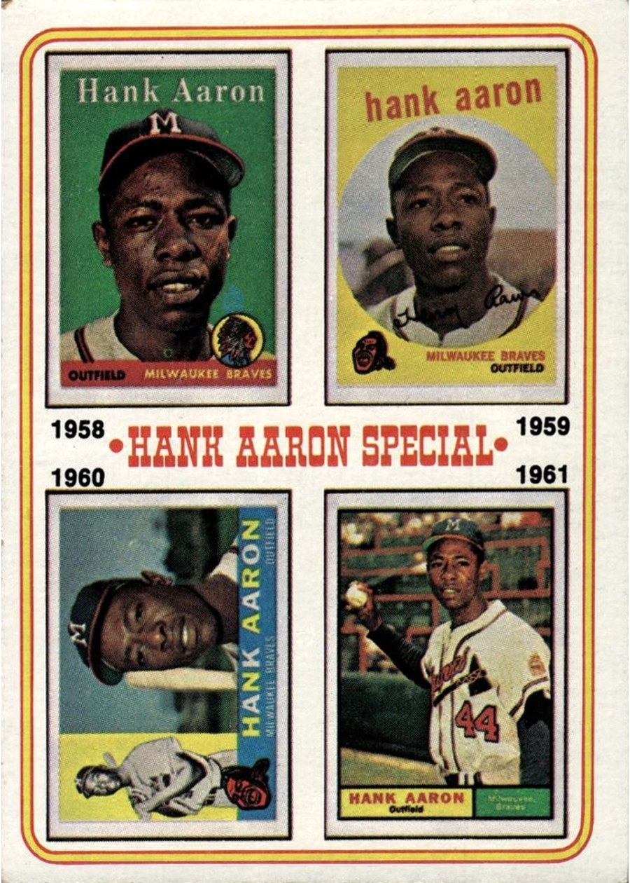1974 Topps #3 Hank Aaron Special: 1958-1961, Milwaukee Braves
