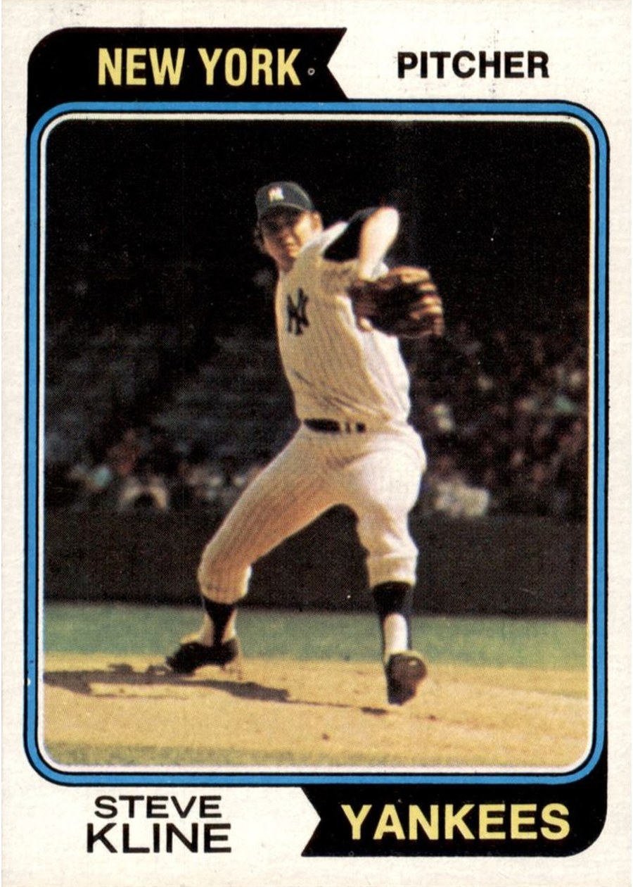 1974 Topps #324 Steve Kline, New York Yankees